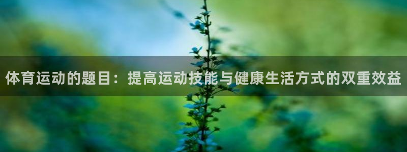 蓝图娱乐体育论坛：体育运动的题目：提高运动技能与健康生活方式的双重效益